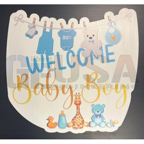 Baby Boy Yard Art - Welcome Baby Boy