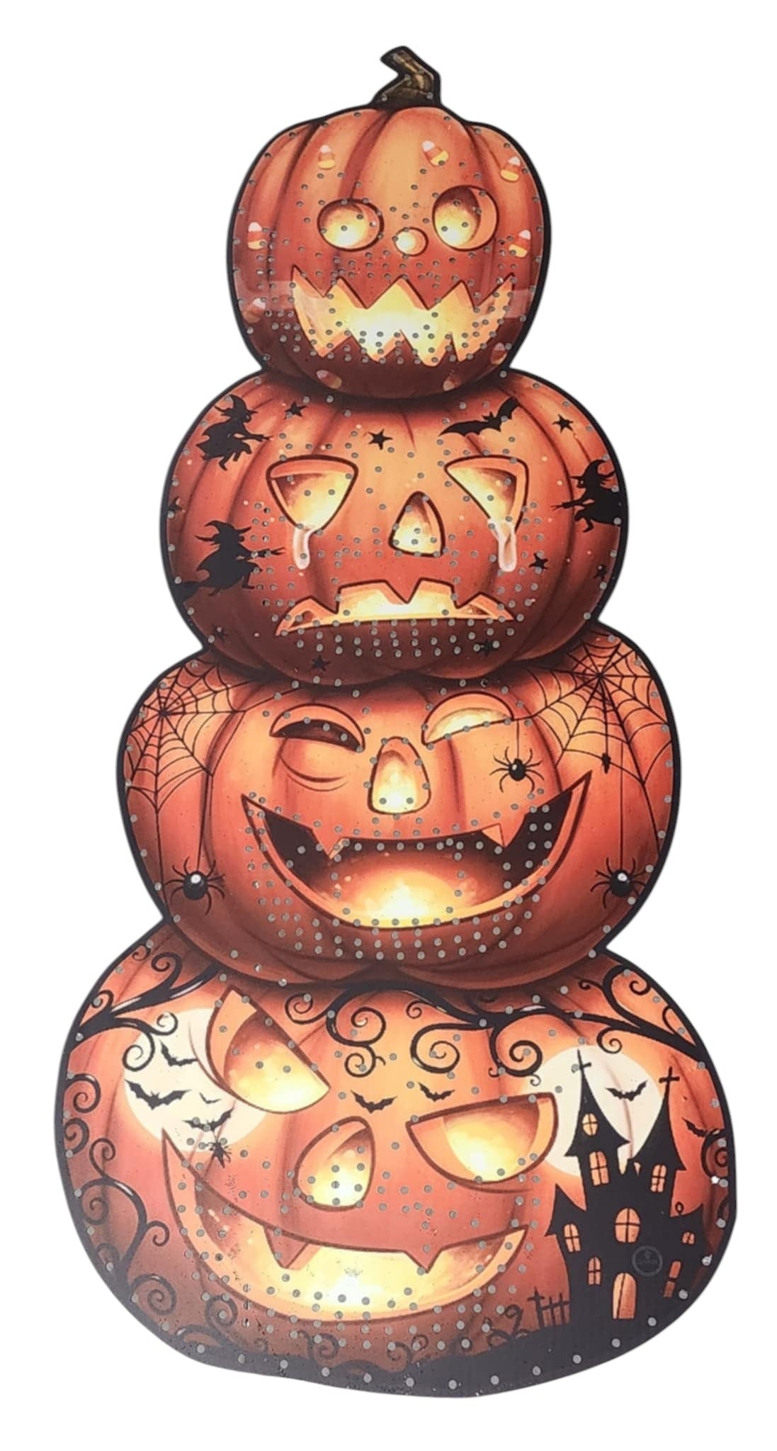 Singing Pumpkins Stack with Laser Cut RGB Pixels