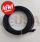 Black coiled outdoor cat6 ethernet patch cord with rj45 connector high-speed lszh weather-resistant cable