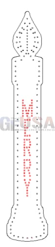 Impression candle 8 inch white candle-shaped ornament with red dot detailing laser cut by gilbert engineering usa