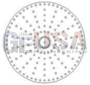 Circular silver-toned metal spinner with laser cut concentric dot pattern by gilbert engineering usa for wiring diagram 23’’