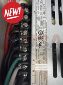 Silver metallic mean well lrs-350-12 power supply unit with black terminal blocks and voltage labels for kulp k16 pro