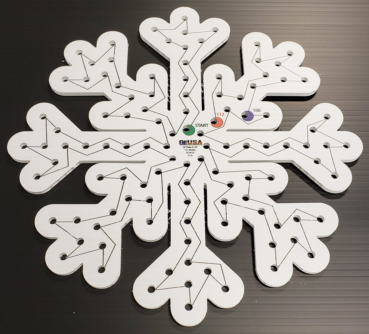 Flake K: 112 Node Coroflake for Mini Lights and RGB Pixels