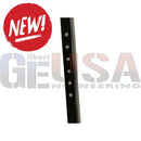Black metal track with evenly spaced silver screws on sasquatch™ modular megatree™ pole for holiday light shows