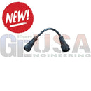 Black flexible pigtail adaptor cable with two sturdy threaded connectors for easy lighting setups 5 pack