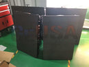 Black rectangular led display panels with grid texture for fully loaded tested outdoor p4 commercial grade cabinet by gilbert engineering usa
