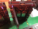 Black industrial-grade led display module with visible wiring and green power supply in a gilbert engineering usa commercial grade cabinet