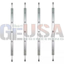 Four sleek silver led light strips with circular bulbs and black connectors for g-track permanent holiday lighting