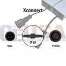 Black xconnect ip65 waterproof connector with male and female ends for g-track permanent holiday lighting outdoors