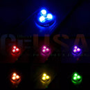 Compact circular led light module with three bright leds in black plastic housing for g-track permanent holiday lighting