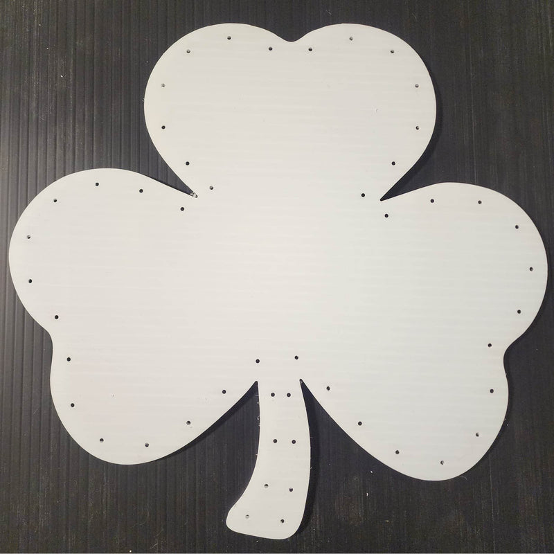 St. Patricks Day Shamrock (24 Inch) - White / Mini Lights -