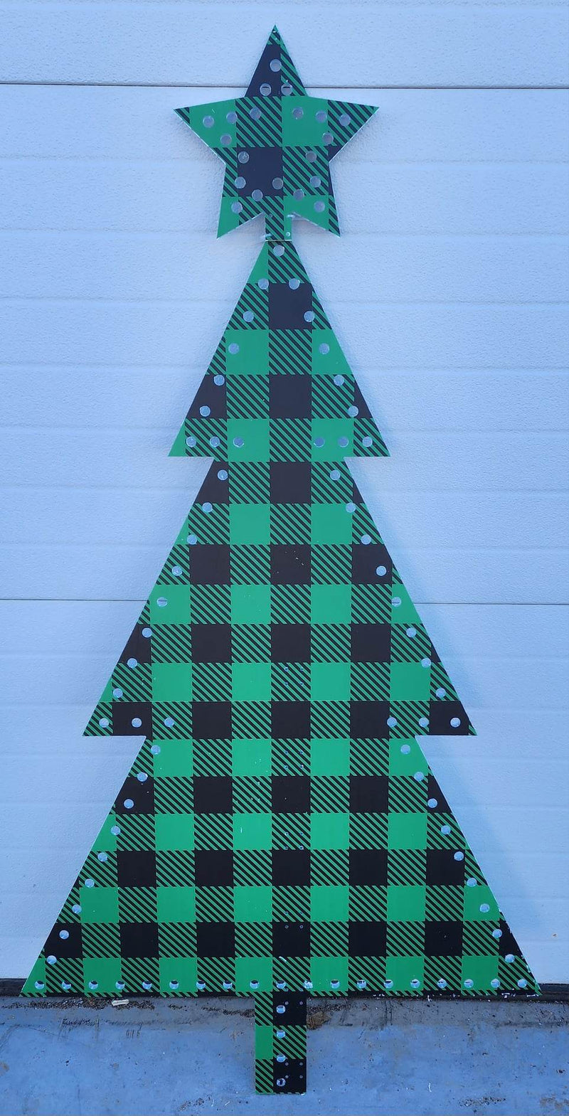 IMPRESSION Xmas Tree - 4 Pack - Green Black Plaid / Pixels -