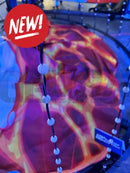 A glowing fiery-orange and purple kraken flex system with a circular rgb design for futuristic holiday lighting