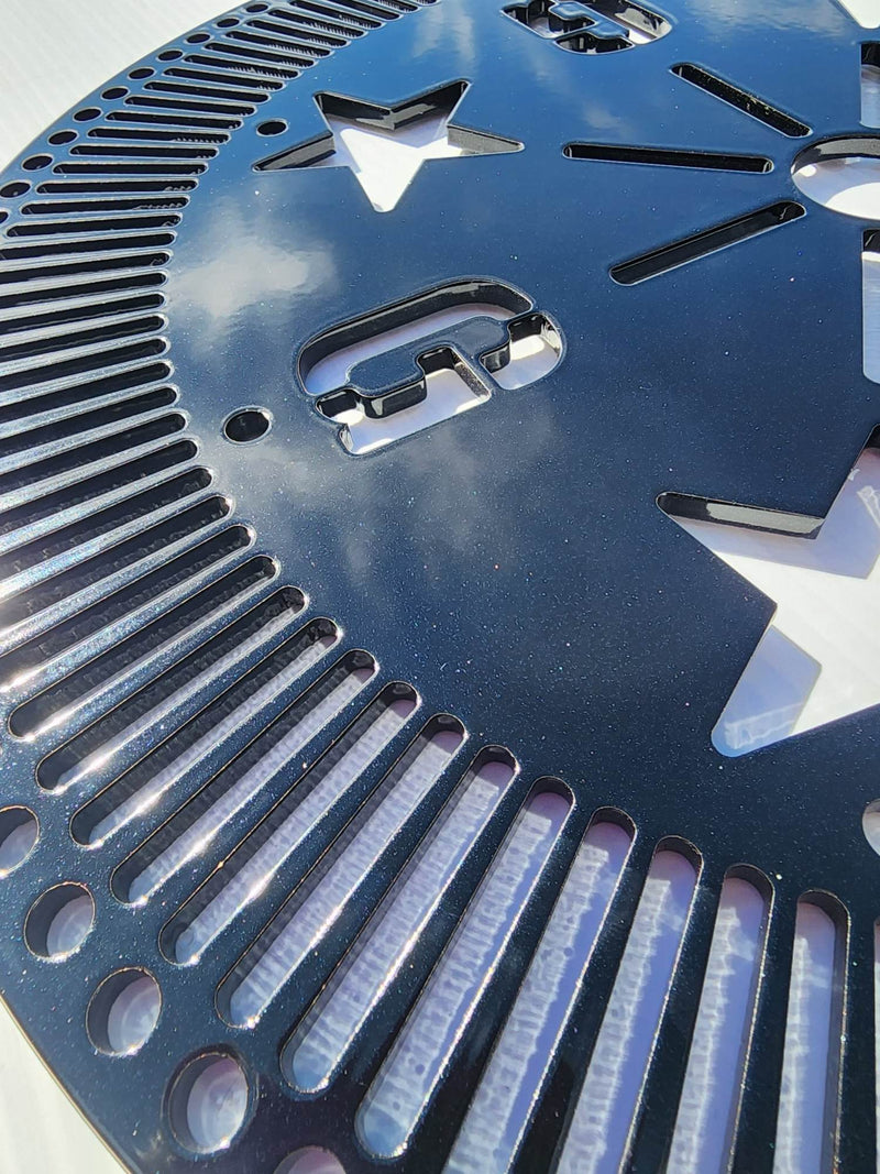 Vibrant Steel Tree Toppers in Voodoo Blue & Emerald Green