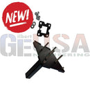 Black metal trailer hitch receiver adapter with mounting hardware from sasquatch megatree base collection for holiday trees