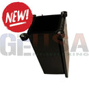 Black rectangular metal sasquatch mount with silver bolts on corners for secure outdoor equipment mounting