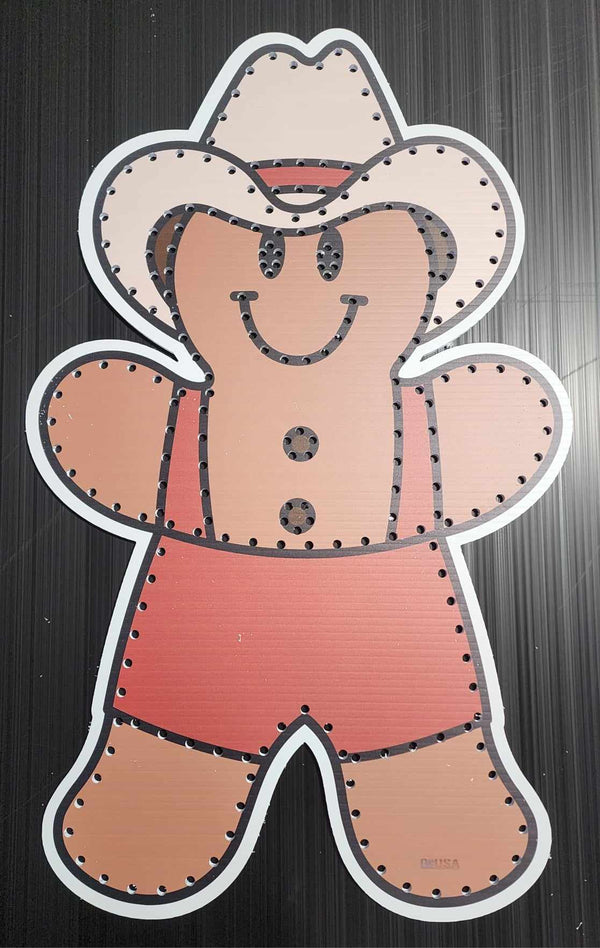 IMPRESSION Cowboy Gingerbread Man - Red Overalls / Wiring