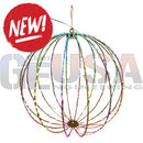 Multicolored wireframe rgb decor light ball with metallic hook perfect for modern holiday displays