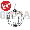 Black metal wire cage with hook for hanging collective rgb decor light ball to brighten holiday displays