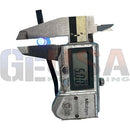 Silver mitutoyo digital caliper with black and yellow markings measuring evo mini pixels waterproof 12v led lights