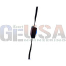 Black rectangular evo permanent mount pixels with blue accent suspended by cables featuring 3m adhesive and ip67 waterproof