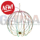 A spherical metallic wireframe rgb decor light ball with colorful led lights to brighten your holiday display