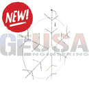 Silver metallic antenna with circular frame and multiple arms from collective rgb decor snowflake for holiday glow