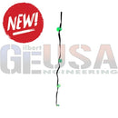 Green evo+ pixels 12v led pixels strung on a black cord with dual data lines and ip67 waterproof design