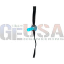Black strap with translucent blue plastic clip attachment on evo mini pixels high-density durable 12v led pixel lights