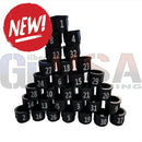 Black matte numbering nuts 1-32 with white numerals injection molded for high visibility cable management