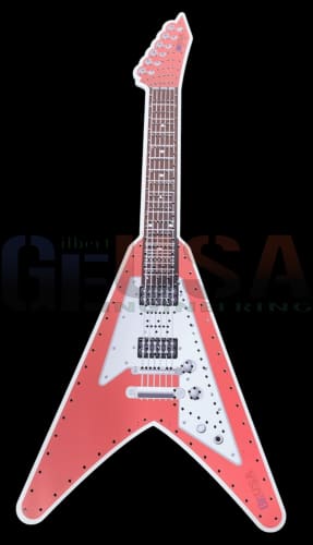 Chitarra Elettrica Flying V Con Pickup EMG – Vernice Importata, Intarsi Perla - Foto 3
