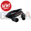 Black coiled phoenix ray 8ft powercon true1 jumper cable with two durable black plastic connectors and true1 top protection