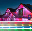 Colorful led permanent holiday lighting kits with adjustable brightness in reds yellows greens blues and purples by gilbert engineering usa