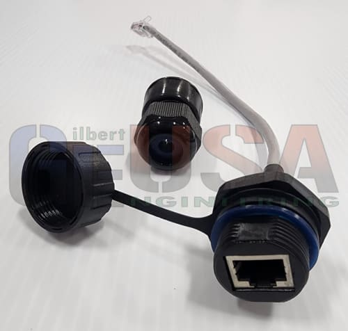 Threaded Pass Through Shell GEUSA - Network Pass Through Gland with Dongle Gilbert