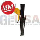 Yellow and black hydraulic jack with lever handle for crank-up telescoping rgb megatree system by sasquatch legend