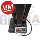 Black digital scale with textured platform and red new sticker for Sasquatch Legend MegaTrees crank-up rgb system