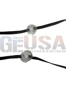 Clear plastic bulb holders with black wiring in the evo stake set durable 12v pixel stakes with pre-installed evo pixels
