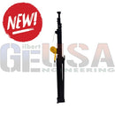 Black metal car jack with yellow handle and adjustable height for sasquatch legend megatrees crank-up telescoping system