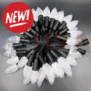Clear faceted flower-shaped christmas lights with black bases on 12v replica c7 pixels double data pixastring by mattos designs