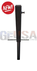 Black metal torch stand with sleek cylindrical design and horizontal bar from sasquatch megatree base collection