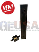 Black metal gate post and latch assembly for Sasquatch MegaTree base collection holiday mega tree support
