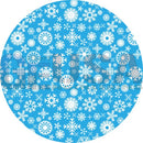 Blue circular fabric with white snowflake pattern from impression series insane arch featuring 12mm bullet pixels by gilbert engineering usa