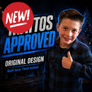 A young boy in a dark blue and black plaid shirt gives a thumbs up next to ezmount pro 10 pack aluminum pixel mounts for coroplast props