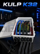 White kulp k32 pb2 64g electrical junction box with neatly organized blue and red cables for drive ws281x led setups