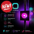 Purple glowing led traffic light with circular display from evo mag mount 12v rgb leds with magnetic mounting and ip67 rating