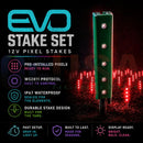 Green metal evo stake with pre-installed red led pixels from evo stake set durable 12v pixel stakes