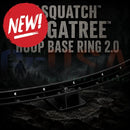 Black metal hoop base ring with sleek industrial design and sturdy mounting bracket for sasquatch megaTree hoop base ring 2.0