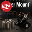 Black metal prop mount adapter with silver threaded connectors for secure prop mounting in maker mount 5 pack