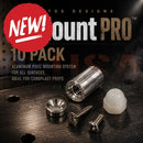 EzMount PRO 10 pack aluminum pixel mounting system with metallic finish and threaded interior for coroplast props