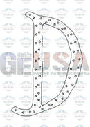 A black letter d with white dots pattern from halloween font alphabet featuring a-62 node style